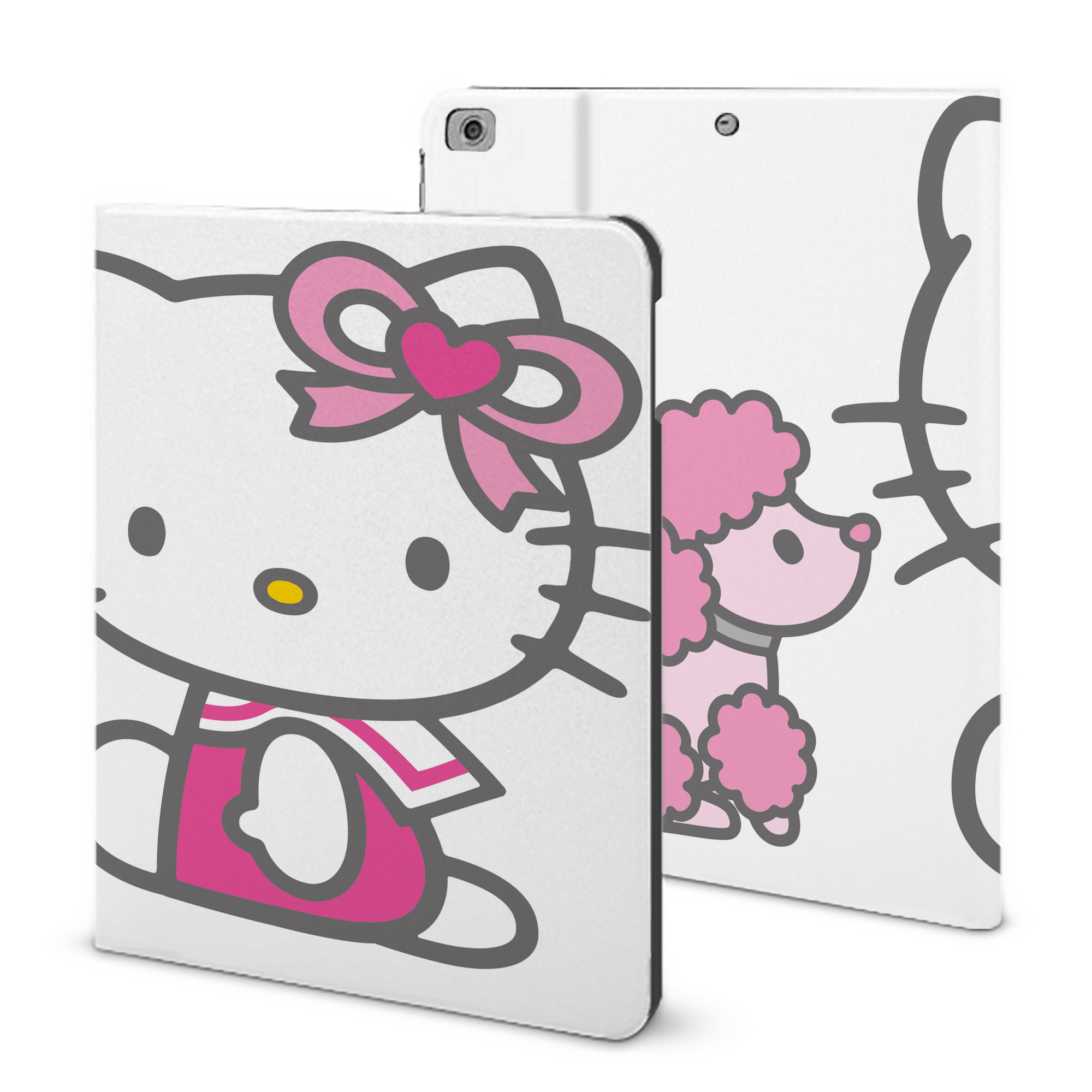 （画像用） Hello Kitty ハローキティ IPad ケース ブック型 PUレザー TPU 耐衝撃 軽量 薄型 ペン収納なし 全面保護 IPad 各モデル対応